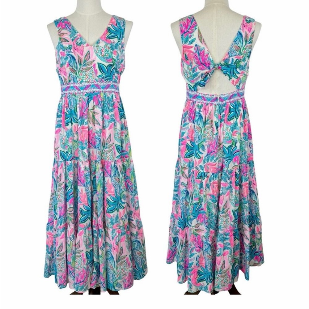 Lilly Pulitzer Pink and Blue Backless Dress